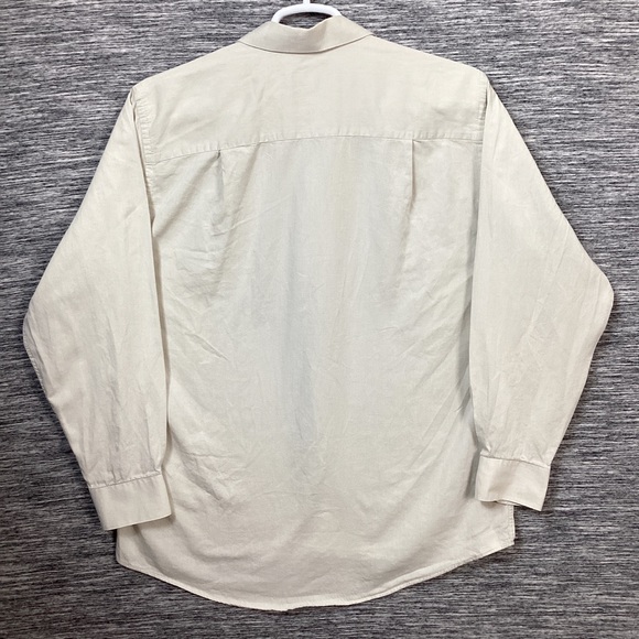 Calvin Klein Men’s Biege Button Down Long Sleeve Collared Dress Shirt 👔 - Picture 4 of 4
